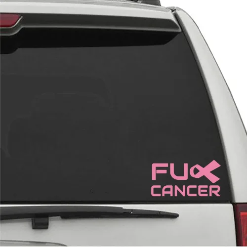 Adhesivo para el cáncer de mierda para concientización sobre el cáncer, calcomanía para el pecho, para ventana, para parachoques de ventana, Rosa