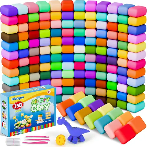 Miniatura 11 de Ixiaoyoo Arcilla seca al aire para niños, kit de arcilla mágica de modelado de 104 colores, suave y antiadherente, juguetes de modelado de artes