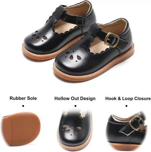 Miniatura 5 de Felix & Flora - Zapatos planos de vestir estilo Mary Jane para niña pequeña, zapatillas de ballet para niña, zapatos para fiestas y escuela