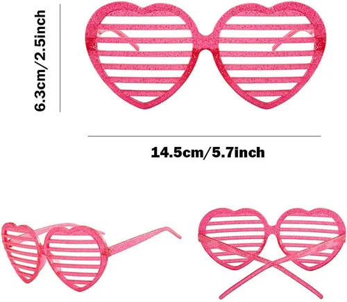 Miniatura 3 de JAKADYUKS Gafas para el día de San Valentín, regalos de fiesta, 6 lentes en forma de corazón, accesorios para cabina de fotos, regalos de boda