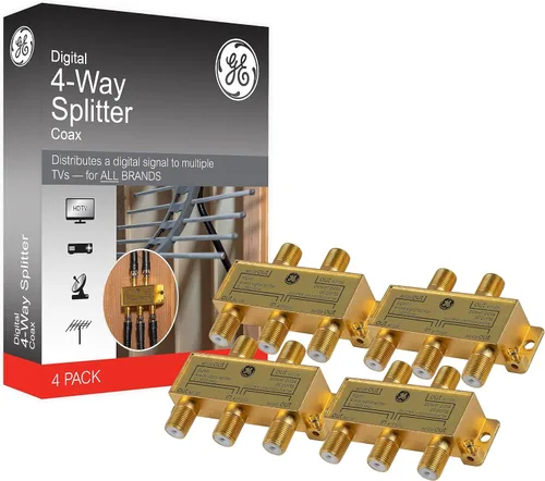 Miniatura 7 de GE 335 - Divisor de cable coaxial digital de 2 vías, 2.5 GHz 5-2500 MHz, compatible con RG6, funciona con TV HD, satélite, Internet de alta