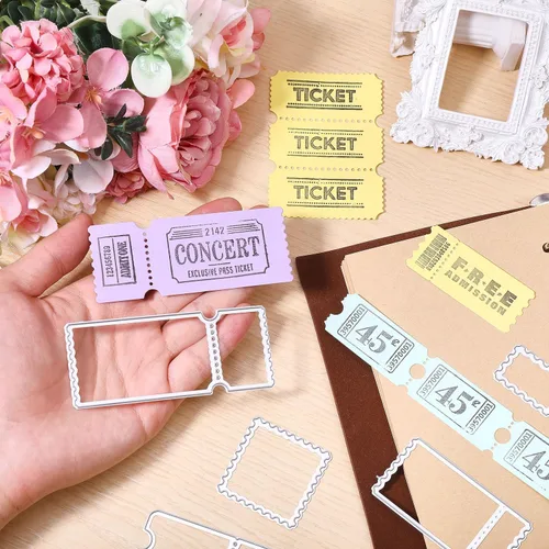 Miniatura 5 de GLOBLELAND Troqueles de corte de fondo de sello postal para hacer tarjetas, boletos, corte de borde, troqueles para bricolaje, álbumes de recortes