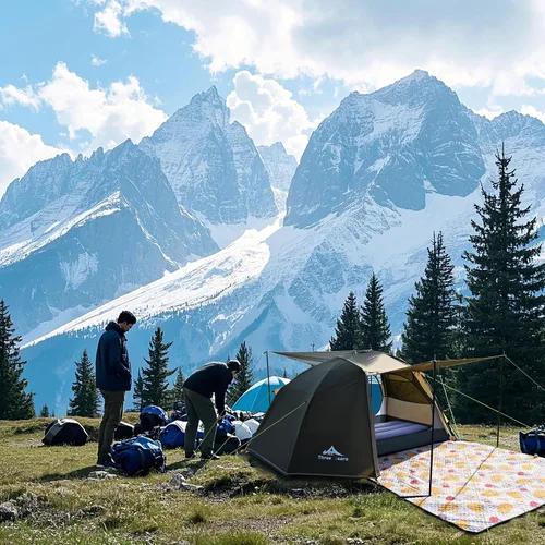 Miniatura 6 de ThreeBears - Tienda de campaña para 4 personas, impermeable, fácil de instalar, espacioso para aventuras familiares al aire libre, senderismo