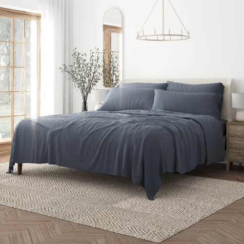 Miniatura 32 de Merit Linens Juego de sábanas de microfibra sólida ultra suave con fundas de almohada adicionales, tamaño individual, aguamarina
