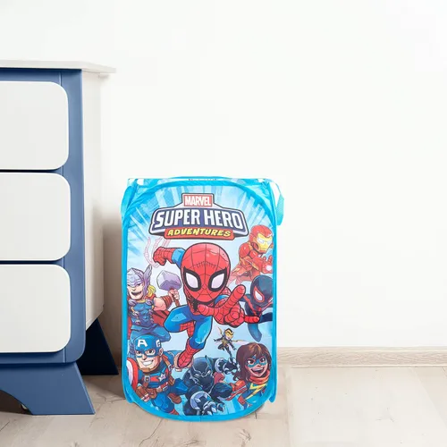 Miniatura 4 de Jay Franco Marvel Super Hero Adventures Cesta Emergente - Cesta/Bolsa de Lavandería de Malla con Asas Duraderas - Presenta a Spiderman, Iron Man