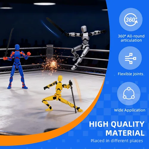 Miniatura 2 de Juego de 4 figuras de acción Dummy13 (ensamblaje completado), figura de acción impresa en 3D, regalo de juguete para niños, muñeco 13, robot 13, 4