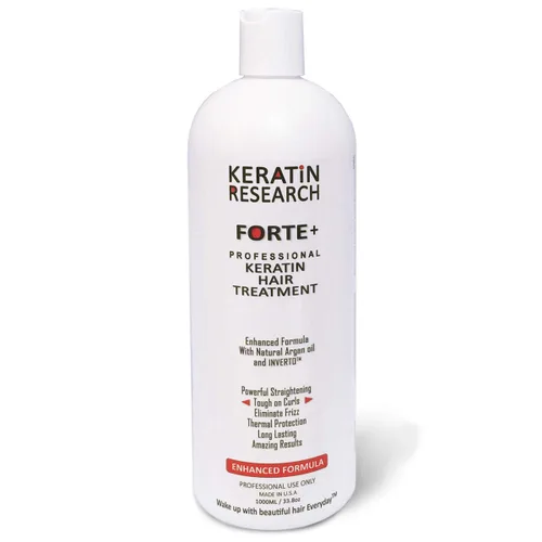 Miniatura 12 de KERATIN FORTE Tratamiento capilar de queratina brasileña extra fuerte profesional 10.1 fl oz botella probada resultados increíbles 300ML