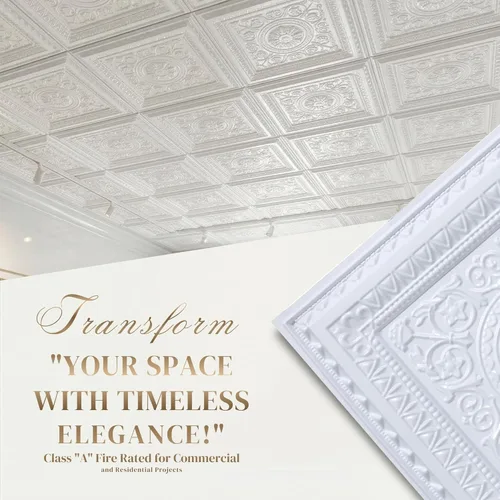 Miniatura 4 de From Plain To Beautiful In Hours 223 Economy - Azulejo de techo de PVC (cubiertas/200 pies cuadrados), blanco, 50
