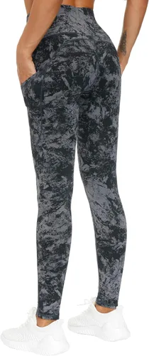 Miniatura 4 de THE GYM PEOPLE - Pantalones deportivos gruesos de tiro alto, con bolsillos y control de abdomen, leggings para entrenar, correr, hacer yoga