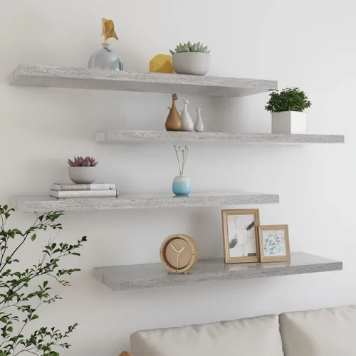 Miniatura 158 de Estantes flotantes de pared, juego de 4 estantes decorativos para montar en la pared, estante colgante con soportes invisibles para decoración