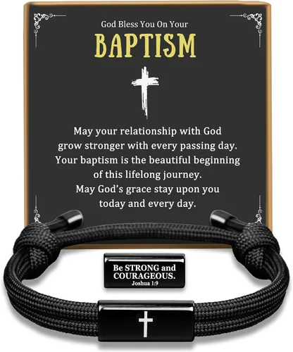 Miniatura 9 de PEALICIOUS Pulsera de cruz para hombre como regalo de San Valentín, fútbol, béisbol, Joshua 1 9, pulsera de cruz de baloncesto filipenses 4:13