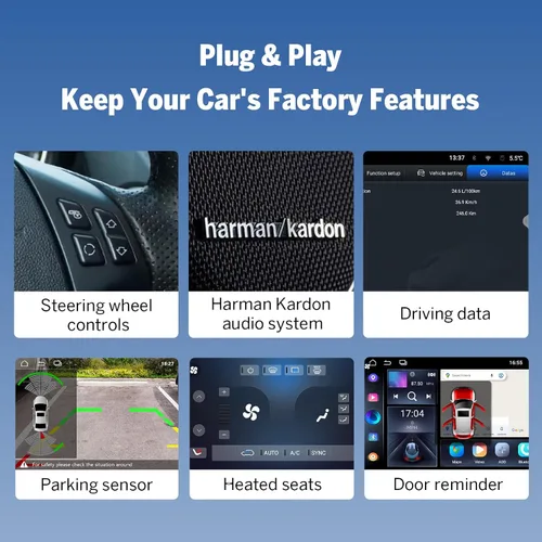 Miniatura 7 de Eonon 4+64GB estéreo para coche de 9 pulgadas CarPlay Radio para BMW Serie 3 2005-2013 (E90/E91/E92/E93), Android Auto pantalla táctil estéreo