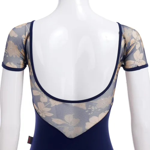 Miniatura 35 de AFAVOM Leotardos de ballet para mujeres adultas con estampado de flores de mariposa sin espalda, leotardos de gimnasia con brasier y prácticas