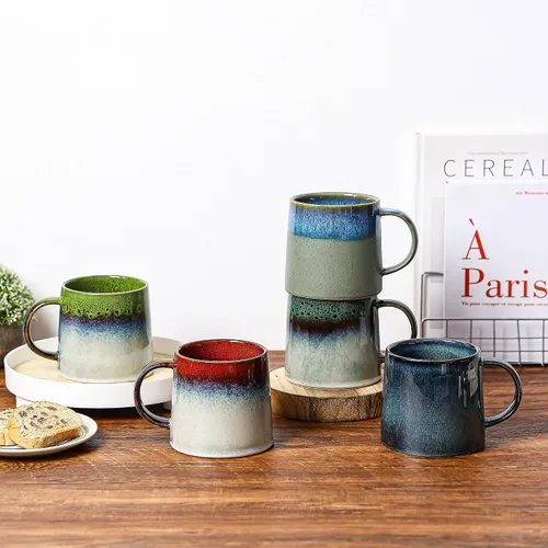 Miniatura 7 de Tazas grandes de cerámica para café, 20 onzas, vasijas de cerámica hechas a mano con asa para oficina y hogar, aptas para lavavajillas y microondas