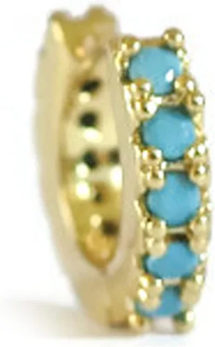 Miniatura 7 de Dainty Tiny Cutie - Aros de doble cara turquesa de 0.236 in hechos a mano, hipoalergénicos en Estados Unidos