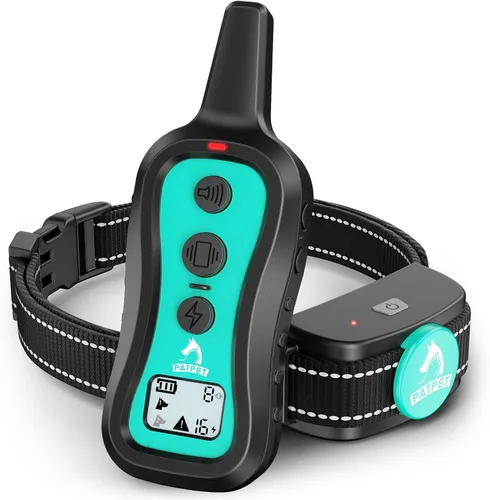 Miniatura 9 de PATPET Collar de choque para perros con 2 receptores, collar de entrenamiento para perros con control remoto, collar de perro eléctrico con pitido