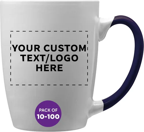 Miniatura 12 de DISCOUNT PROMOS Tazas de café personalizadas Java de dos tonos, 12 onzas, juego de 10/50/100 unidades personalizadas a granel para café, té