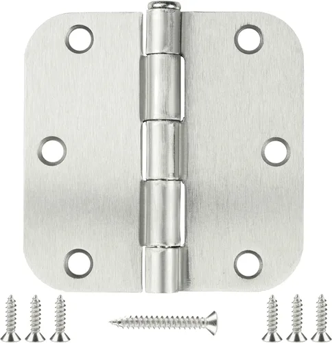 Miniatura 12 de Bisagra de puerta de 3 1/2 pulgadas, paquete de 18 bisagras redondeadas para puerta, latón pulido, bisagras de 3.5 x 3.5 pulgadas para puertas