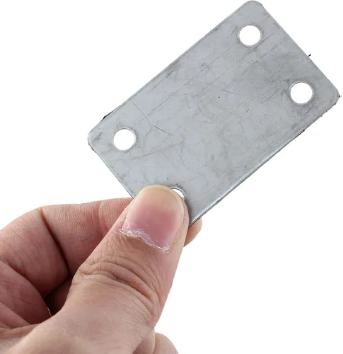 Miniatura 3 de uxcell 0.059 in de espesor de metal plano recto reparando placas fijación esquina Brace 10pcs