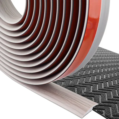 Miniatura 24 de Tira de transición de suelo autoadhesiva para alfombras y pisos, tira de borde de PVC para transición de umbral adecuada para umbral de altura Negro