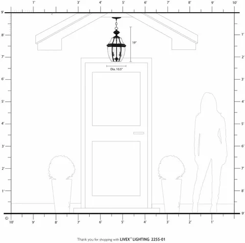 Miniatura 8 de Livex Lighting 2255-02 Monterey - Farol colgante de 2 luces, latón pulido
