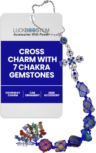 Miniatura 10 de LUCKBOOSTIUM Llavero de elefante y 7 chakras colgantes con borlas y piedras preciosas contra el mal de ojo – Llavero contra el mal de ojo
