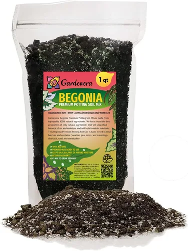 Eleva tu begonia con la mezcla orgánica de tierra de Gardenera - Cultiva flores más saludables y vibrantes - 1 cuarto de galón