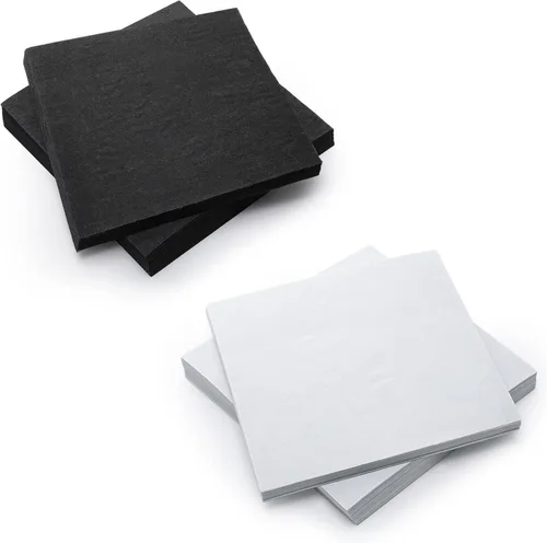 200 hojas estabilizadoras para bordado, hojas precortadas, estabilizador de tela blanco y negro para bordado a máquina, aros de costura a mano,