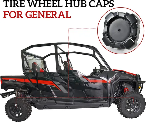 Miniatura 2 de SAUTVS Tapas de cubo de rueda para Polaris General 1000, cubierta central de llanta negra, para accesorios Polaris General 1000/4 2016-2021