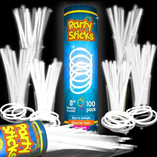Miniatura 7 de PartySticks Paquete de 400 palos brillantes ultra brillantes para fiestas, 8 pulgadas que brillan en la oscuridad, recuerdos de fiesta de Halloween