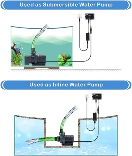 Miniatura 5 de hygger Bomba de Agua de 24V CC Bomba de Agua Sumergible en Línea para Acuario de Agua Salada con Controlador Bomba de Retorno para Tanque
