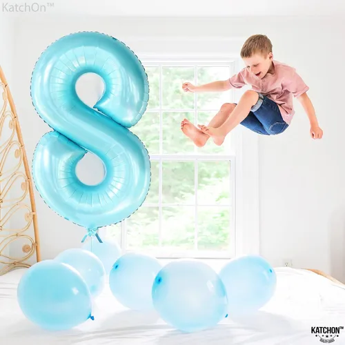 Miniatura 146 de KatchOn, Globo grande azul número 2 de 40 pulgadas Decoraciones de cumpleaños de Baby Shark para niño de 2 años Globo azul número 2 Globo