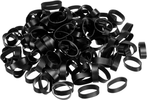 Miniatura 13 de PATIKIL Bandas de goma de silicona, 100 unidades, antideslizantes, de 0.9 pulgadas, color negro plano, para envolver cables, envolturas de bolsas