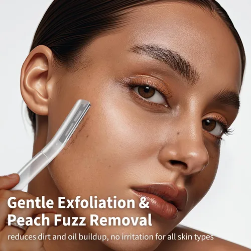 Miniatura 2 de Dermaplane - Maquinilla de afeitar facial para mujeres, herramienta de dermaplaning con microcuchillas para la cara, exfoliante facial suave