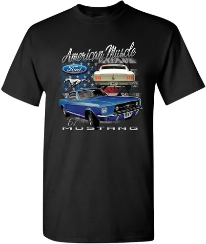 Miniatura 16 de Ford Mustang Shelby 1967 GT - Camiseta para hombre de Muscle Cars Azul marino