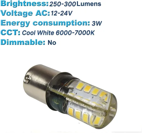 Miniatura 2 de HQRP Paquete de 2 bombillas LED ultra brillantes 1156 color blanco frío compatibles con John Deere JD AD2062R, piezas de repuesto LA115 D130 CS y CX