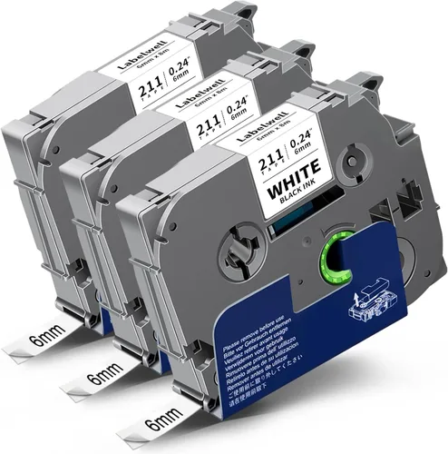 Miniatura 7 de Labelwell Paquete de 3 cintas TZe-111 compatibles con etiquetas adhesivas transparentes de 0.236 in 0.23 pulgadas, TZe111 TZ-111, negro sobre