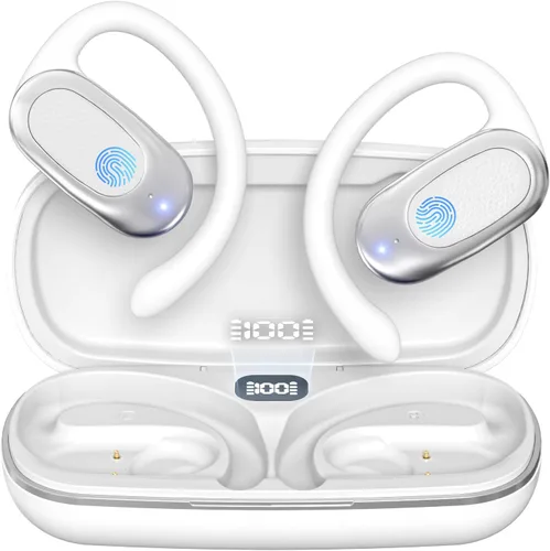 Miniatura 9 de Auriculares inalámbricos de oreja abierta, auriculares de conducción de aire con micrófono, tiempo de reproducción de 42 horas, llamadas claras