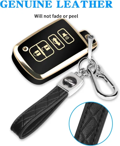 Miniatura 3 de MILD EAST Funda para llavero Toyota con llavero, 4 botones, carcasa para llave de automóvil para Tacoma Highlander, Corolla, Sequoia, Camry, Tundra