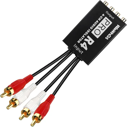 Miniatura 10 de Filtro de ruido RCA Eliminador de zumbido Aislante de bucle de tierra (no afecta al bajo) Aislante de calidad para reproductor de audio de coche