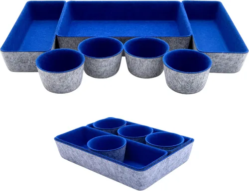 Miniatura 13 de Teeo - Organizadores divisores de cajones - Bandejas de maquillaje para tocador - Organizador de cajones - Organizador de cajones de oficina