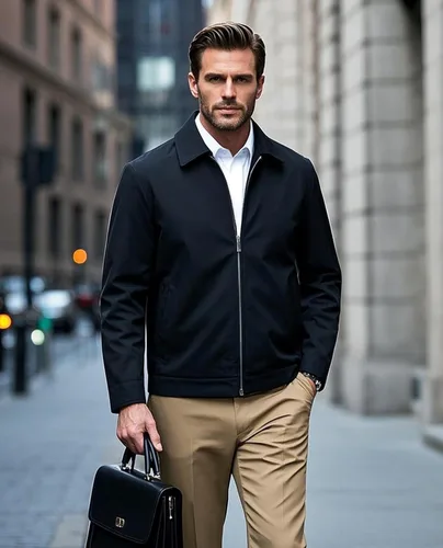 Miniatura 3 de EKLENTSON Chamarras ligeras para hombre, con cremallera completa, cuello de golf, cortavientos, con bolsillos con cremallera