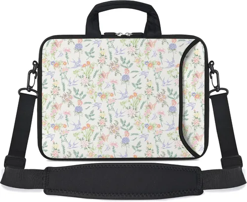 Miniatura 26 de RICHEN - Bolso cruzado con asa para laptops, iPads, libros electrónicos y tabletas infantiles, con bolsillo Flores