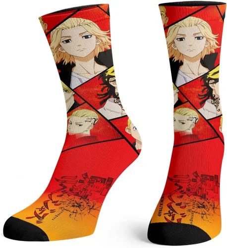 Bioworld Tokyo Revengers Crew Calcetines para hombres y mujeres manga anime sublimados calcetines 1 par, Varios colores