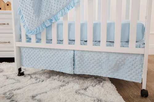 Miniatura 4 de American Baby Company Heavenly Soft Minky Dot - Juego de ropa de cama de 3 piezas para cuna, color azul, para niños y niñas