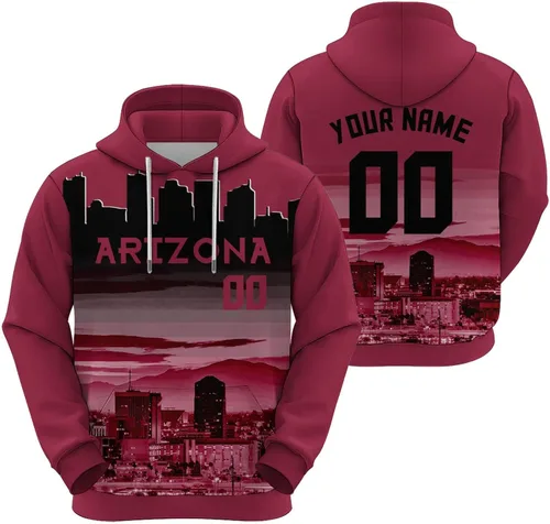 Miniatura 17 de Custom Football Hoodies City Night Skyline Personalized Sweatshirt Name Number Fan Gift Pullover for Men Women Youth