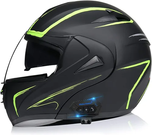 Miniatura 9 de Casco modular SDFGDFD Bluetooth, casco anticolisión de la motocicleta de cara completa ha obtenido la certificación DOT/ECE, casco de moto de cara
