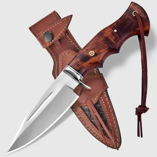 Miniatura 12 de Poshland Cuchillo Karambit de acero de Damasco hecho a mano de 9.5 pulgadas, hoja fija de espiga completa Cuchillo afilado para exteriores