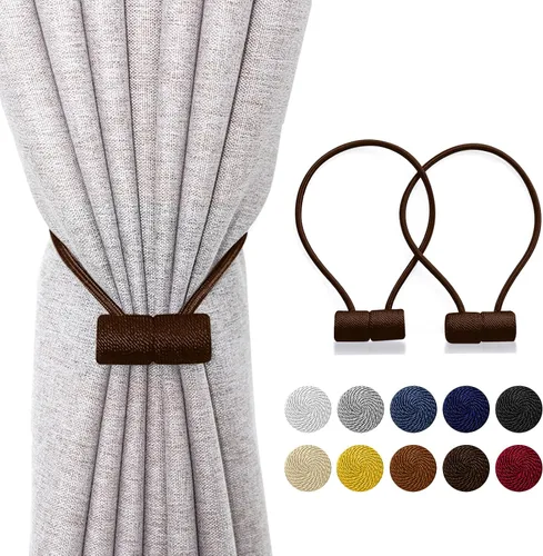 Miniatura 10 de Alzapaños magnéticos para cortinas, alzapaños de cortina mejorados de 16 pulgadas, fuertes imanes para cortinas para el hogar y la oficina, lazos