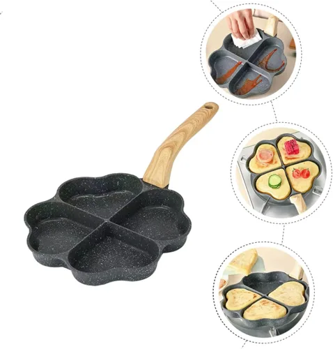 Miniatura 4 de Angoily Sartén reutilizable con forma de corazón para panqueques resistente al desgaste, sartén antiadherente para uso diario para desayuno